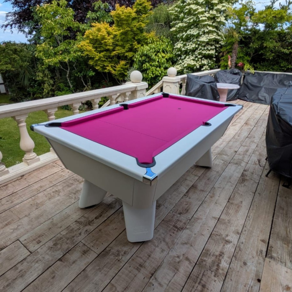 Cry Wolf Slate Bed Outdoor Pool Table - White