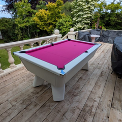 Cry Wolf Slate Bed Outdoor Pool Table - White