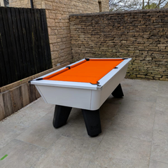 Cry Wolf Slate Bed Outdoor Pool Table - White