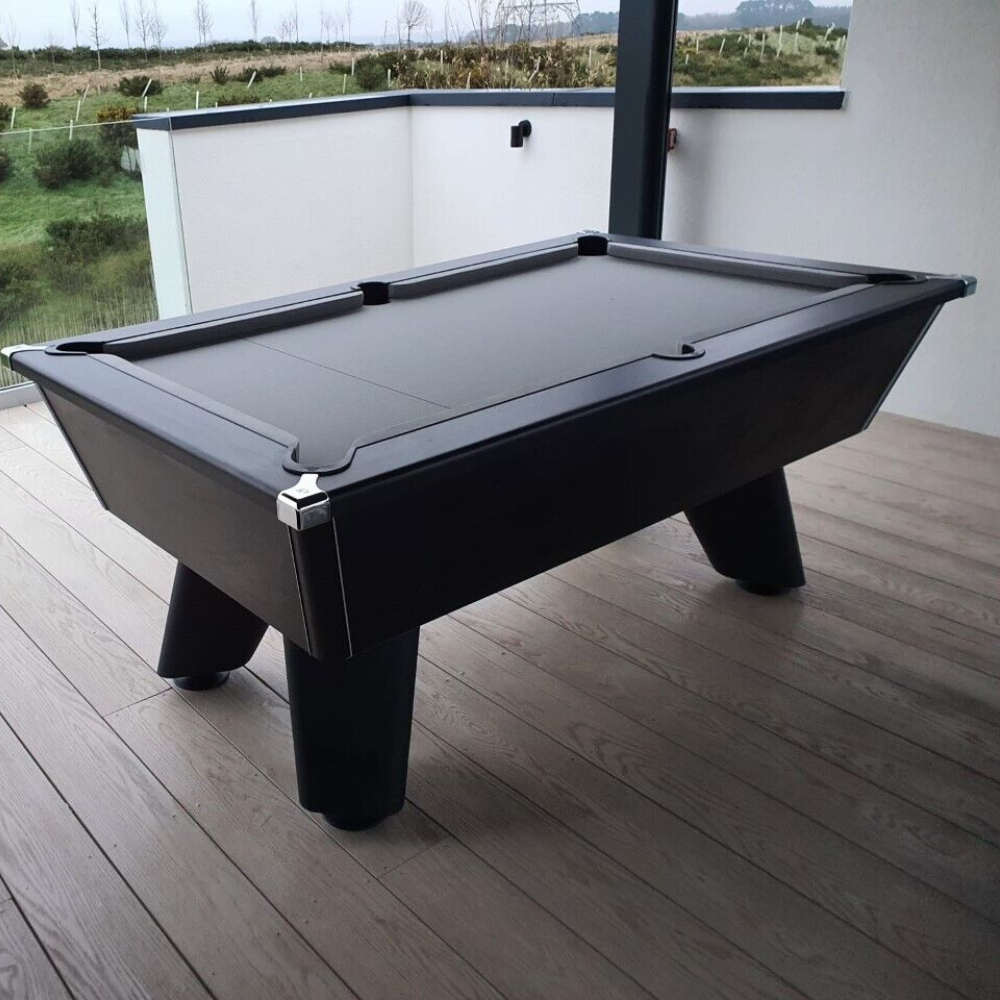 Cry Wolf Indoor Pool Table | Black | Smart Silver Cloth
