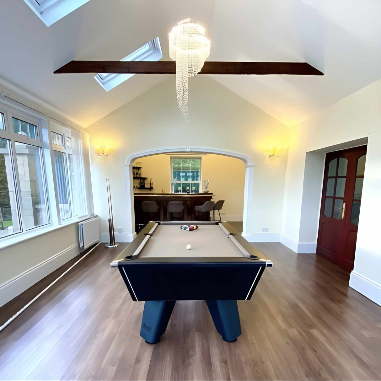 Cry Wolf Indoor Pool Table | Black | Smart Taupe Cloth