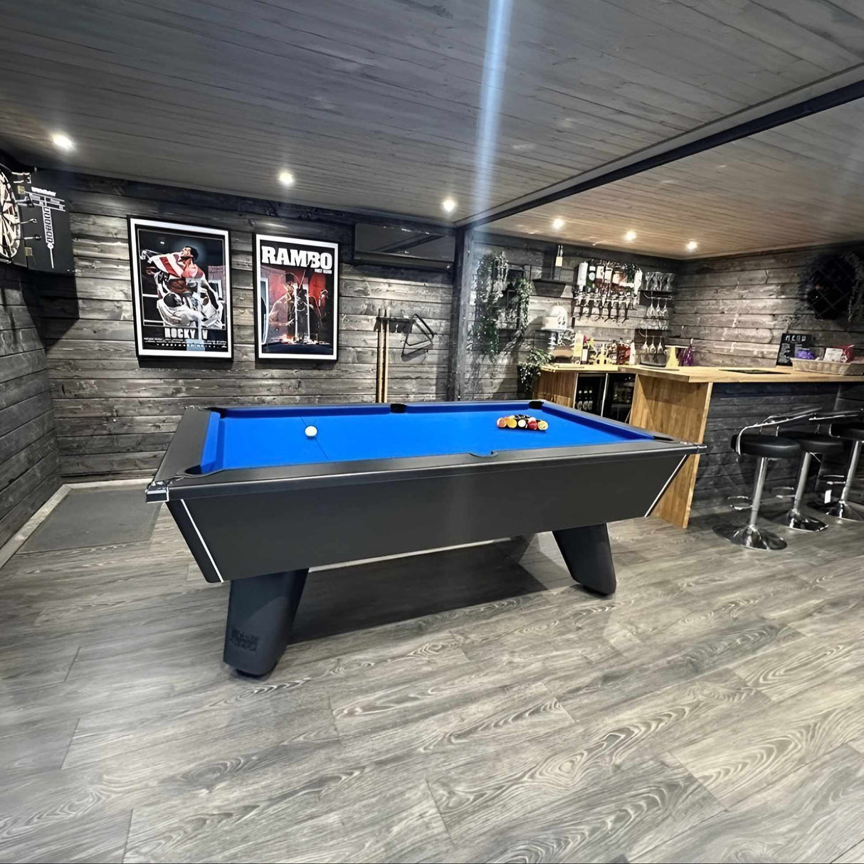 Cry Wolf Indoor Pool Table | Black | Smart Royal Blue Cloth