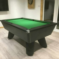 Cry Wolf Indoor Pool Table | Black | Elite Pro English Green Cloth