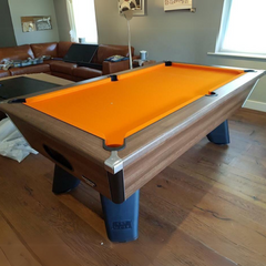 Cry Wolf Indoor Pool Table | Dark Walnut | Smart Orange Cloth