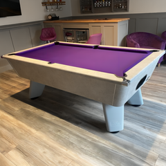 Cry Wolf Indoor Pool Table | Urban Grey | Elite Pro Purple Cloth