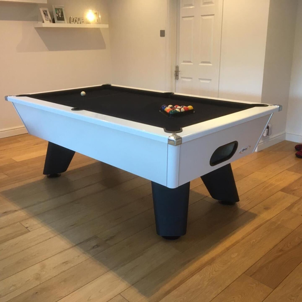 Cry Wolf Indoor Pool Table | White | Smart Black Cloth