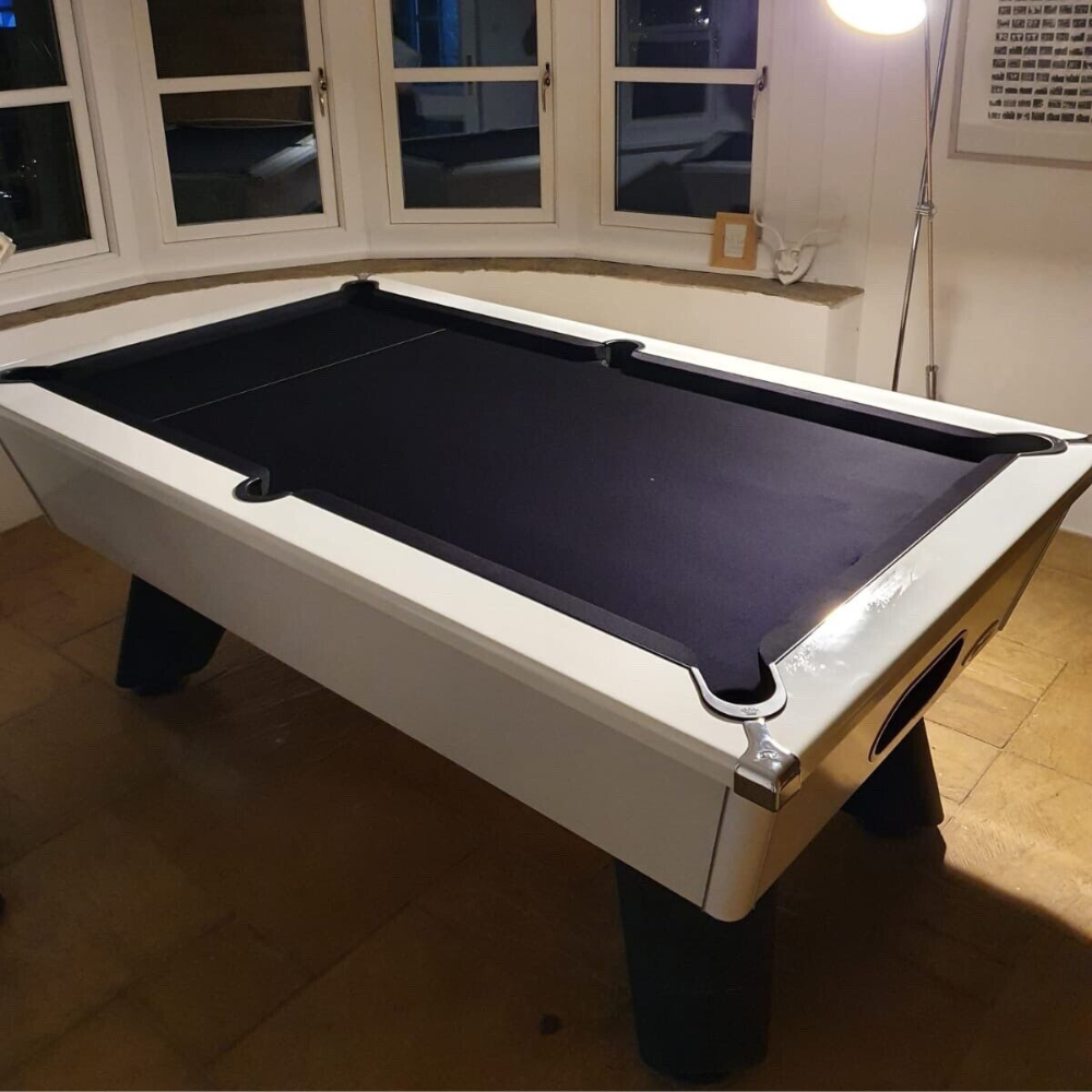Cry Wolf Indoor Pool Table | White | Smart Black Cloth