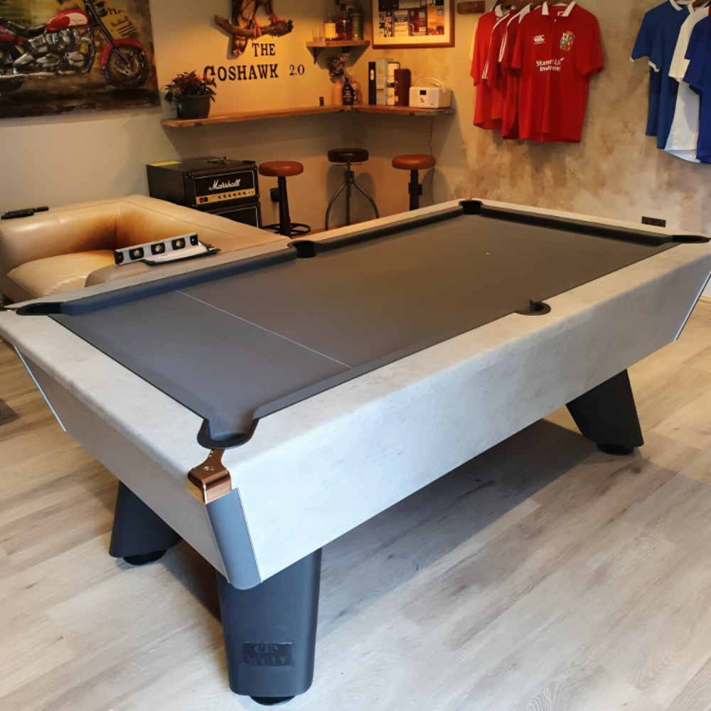 Cry Wolf Indoor Pool Table | White | Smart Silver Cloth