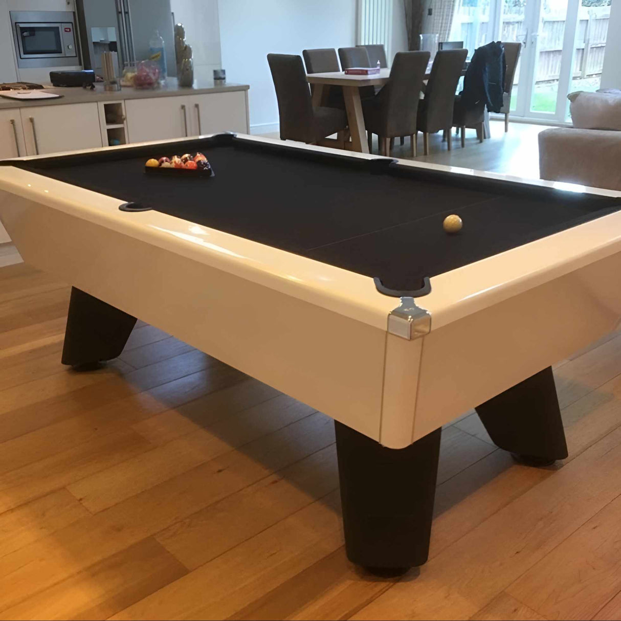 Cry Wolf Indoor Pool Table | White | Smart Black Cloth