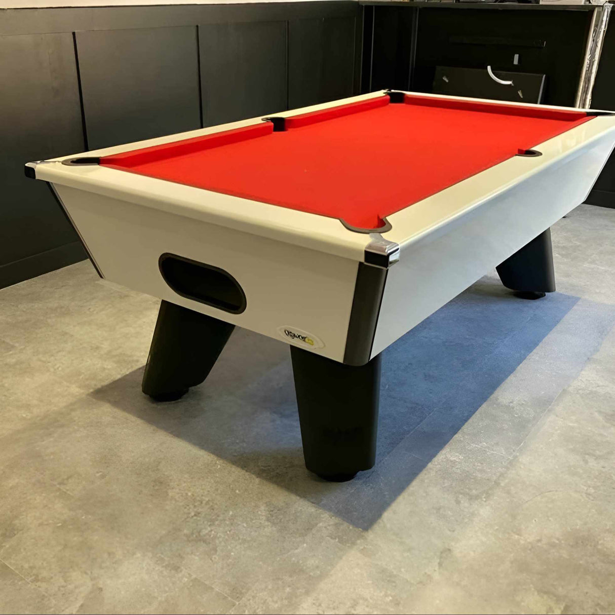 Cry Wolf Indoor Pool Table | White | Smart Orange Cloth