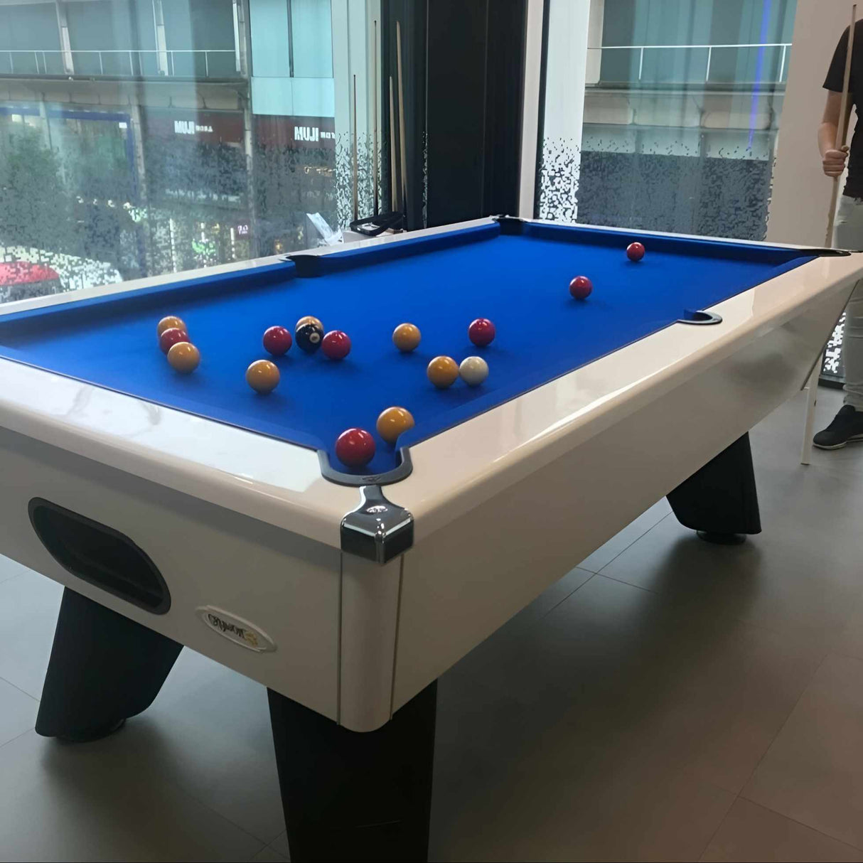 Cry Wolf Indoor Pool Table | White | Smart Royal Blue Cloth