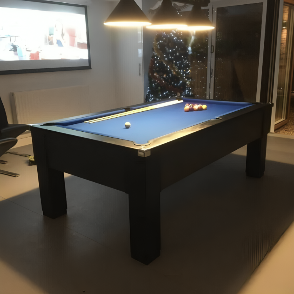Cry Wolf Square Leg Pool Table | Black | Smart Slate Cloth