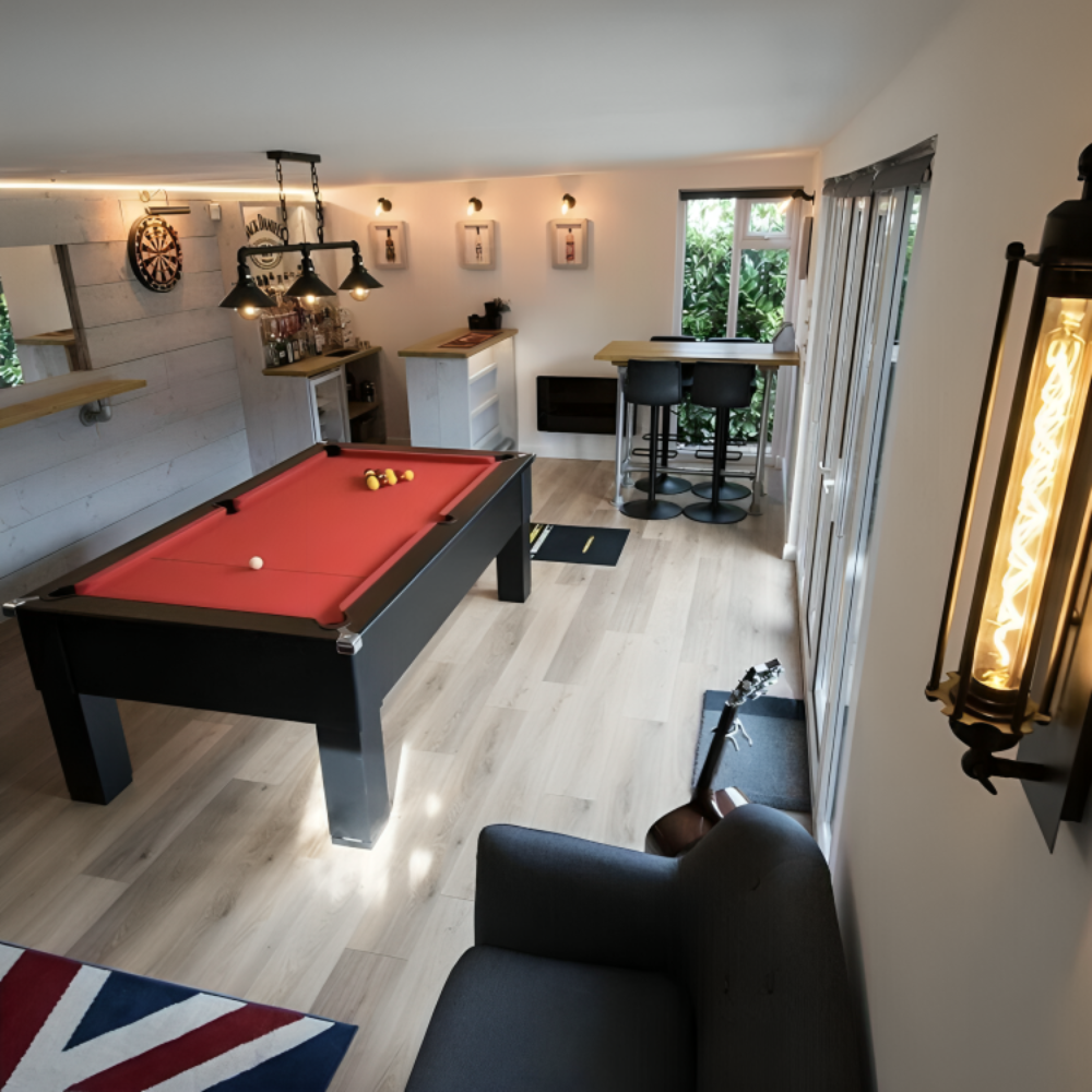 Cry Wolf Square Leg Pool Table | Black | Smart Red Cloth