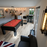 Cry Wolf Square Leg Pool Table | Black | Smart Red Cloth