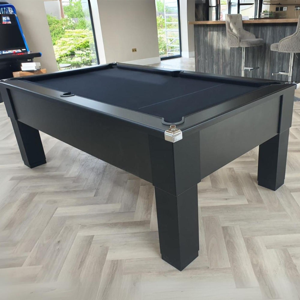 Cry Wolf Square Leg Pool Table | Black | Elite Pro Black Cloth