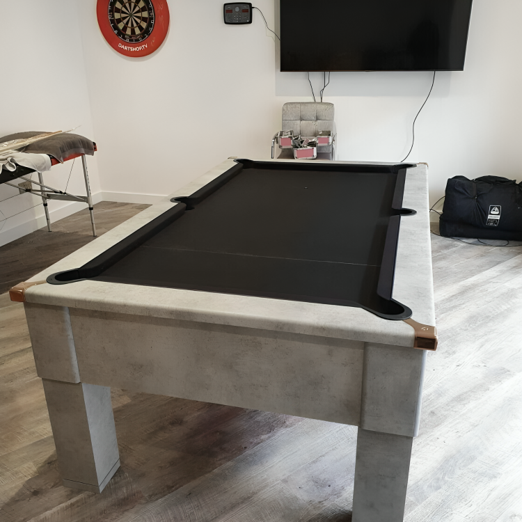 Cry Wolf Square Leg Pool Table | Urban Grey | Elite Pro Black Cloth