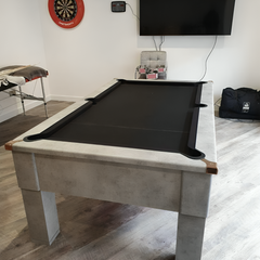 Cry Wolf Square Leg Pool Table | Urban Grey | Elite Pro Black Cloth