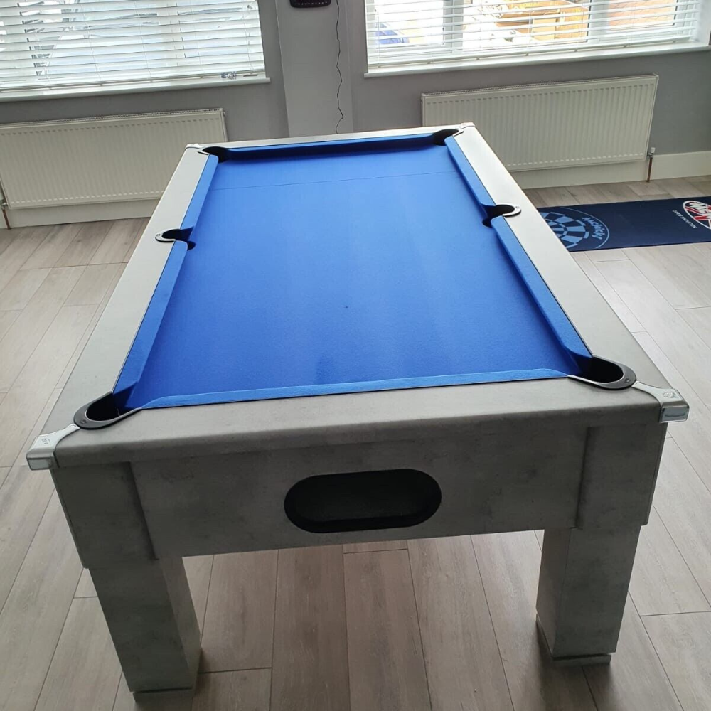 Cry Wolf Square Leg Pool Table | Urban Grey | Smart Royal Blue Cloth