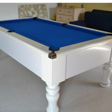 Cry Wolf Turned Leg Pool Table | White | Elite Pro Royal Blue Cloth