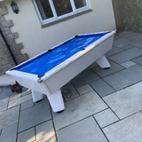 Cry Wolf Outdoor Pool Table | White | Elite Pro Royal Blue Cloth
