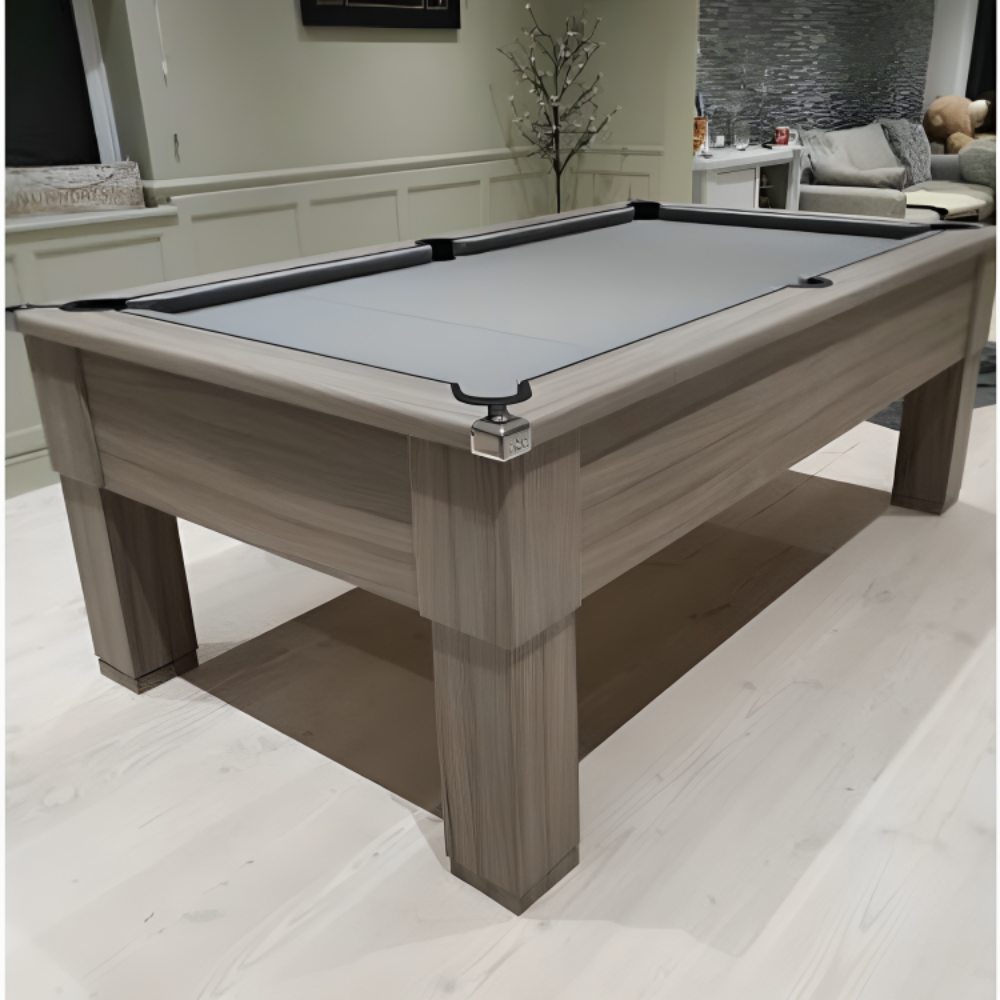 Cry Wolf Square Leg Pool Table | Driftwood | Smart Silver Cloth