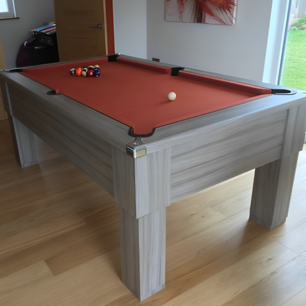 Cry Wolf Square Leg Pool Table | Driftwood | Smart Paprika Cloth