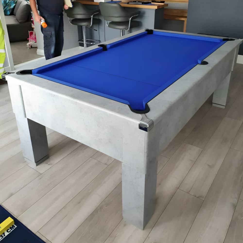 Cry Wolf Square Leg Pool Table | Urban Grey | Elite Pro Royal Blue Cloth