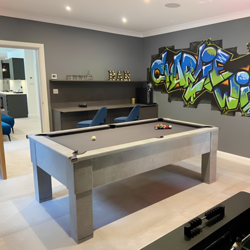 Cry Wolf Square Leg Pool Table | Urban Grey | Elite Pro Bankers Grey Cloth