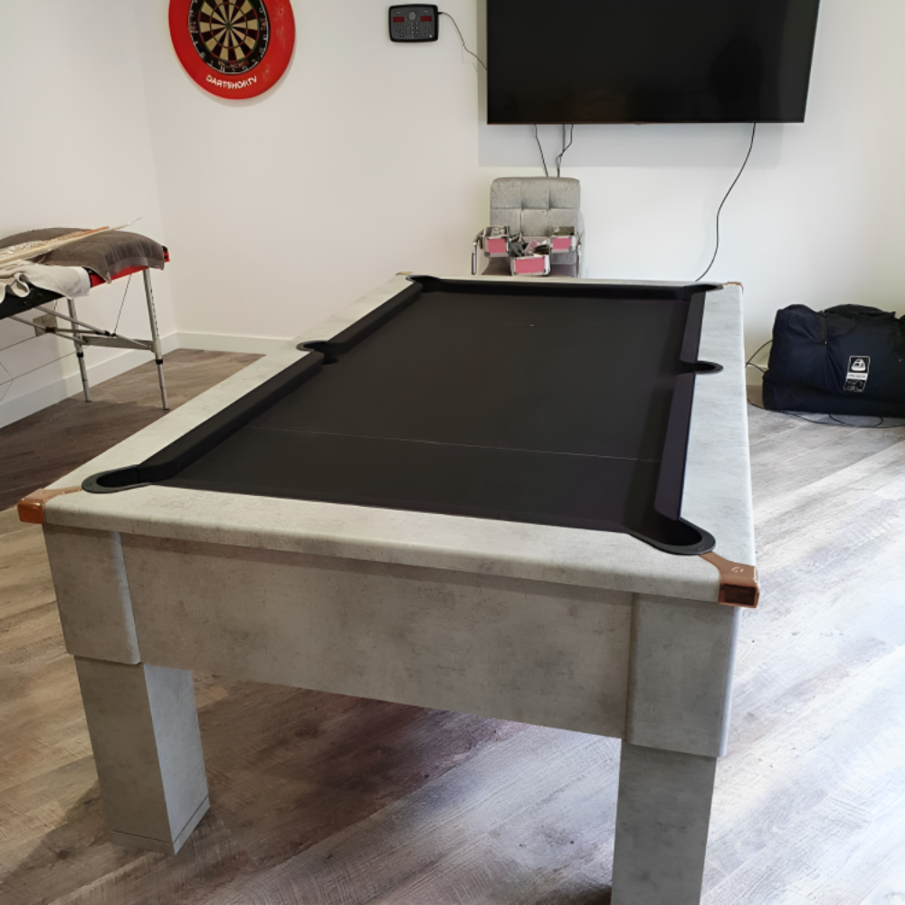 Cry Wolf Square Leg Pool Table | Urban Grey | Elite Pro Black Cloth