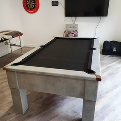 Cry Wolf Square Leg Pool Table | Urban Grey | Elite Pro Black Cloth