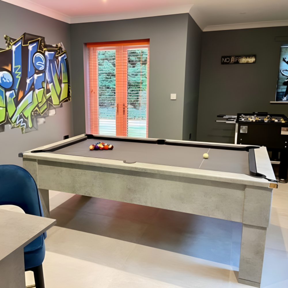 Cry Wolf Square Leg Pool Table | Urban Grey | Elite Pro Bankers Grey Cloth