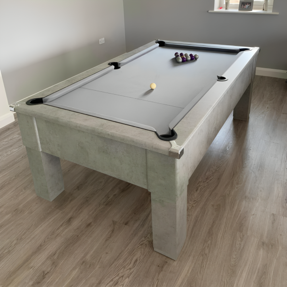 Cry Wolf Square Leg Pool Table | Urban Grey | Smart Silver Cloth
