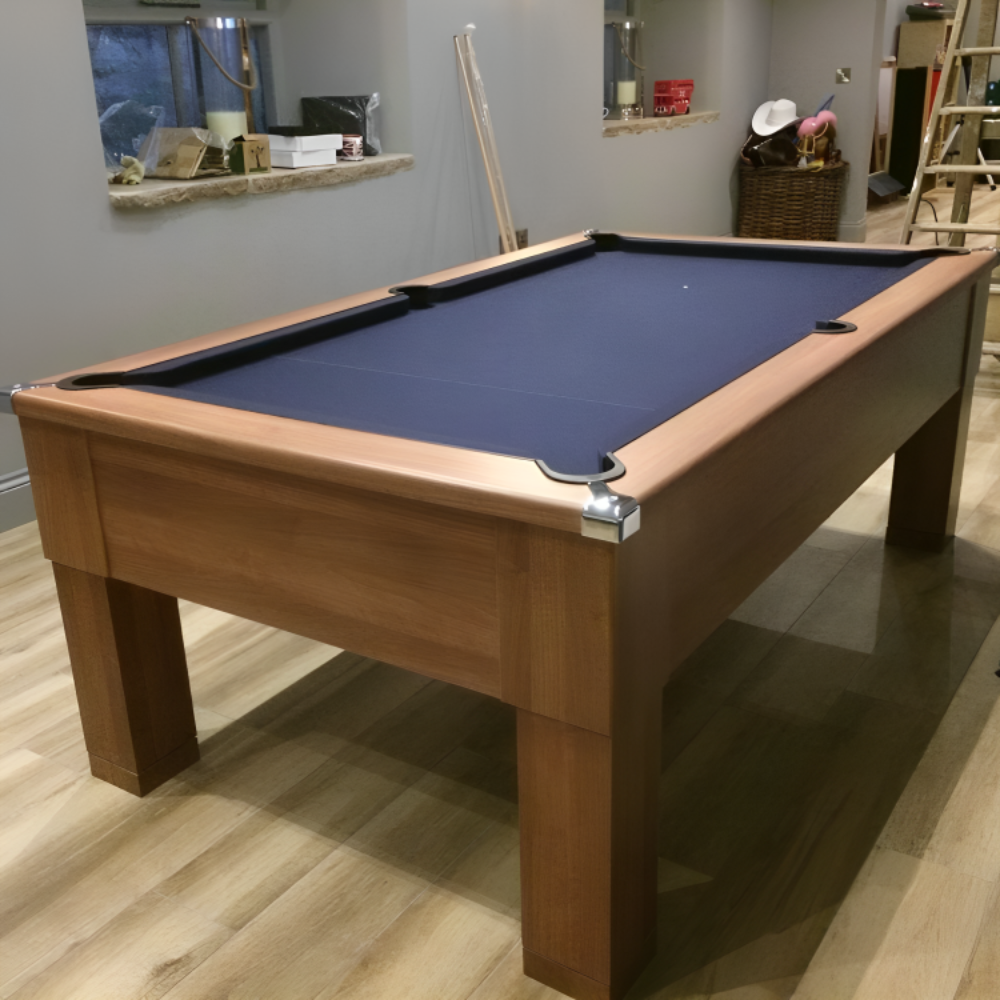 Cry Wolf Square Leg Pool Table | Walnut | Smart French Navy Cloth