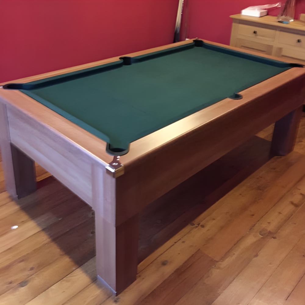 Cry Wolf Square Leg Pool Table | Walnut | Smart Ranger Green Cloth