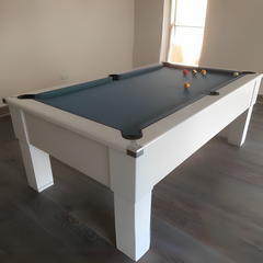 Cry Wolf Square Leg Pool Table | White | Smart Silver Cloth