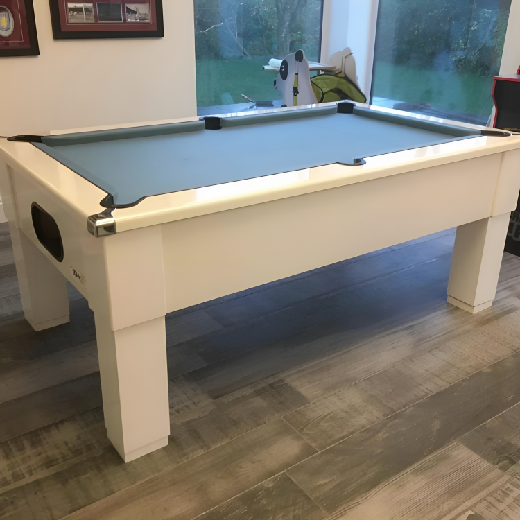 Cry Wolf Square Leg Pool Table | White | Smart Silver Cloth