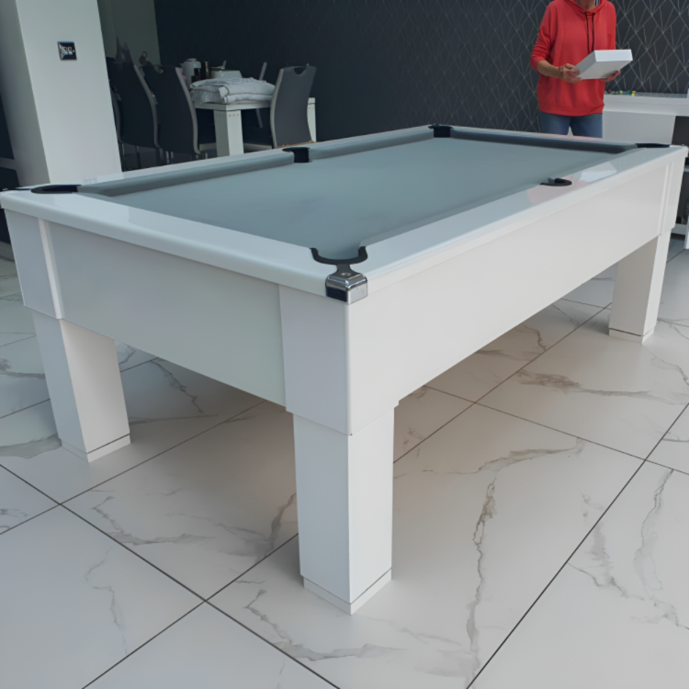 Cry Wolf Square Leg Pool Table | White | Smart Silver Cloth