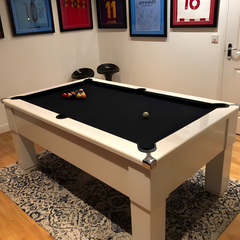 Cry Wolf Square Leg Pool Table | White | Smart Black Cloth