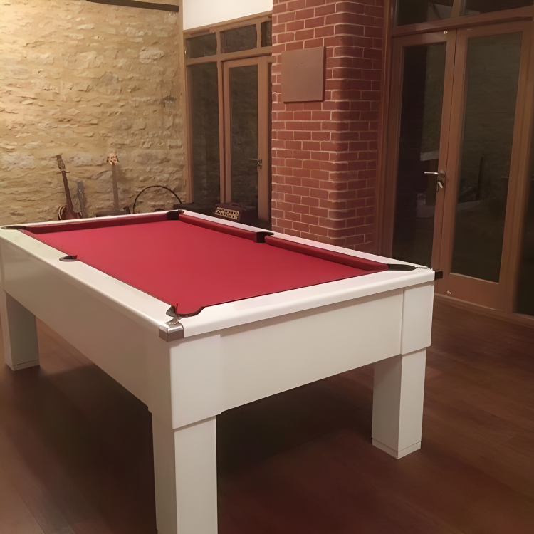 Cry Wolf Square Leg Pool Table | White | Smart Cherry Cloth