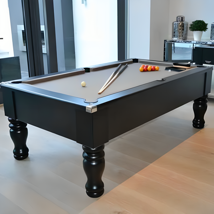 Cry Wolf Turned Leg Pool Table | Black | Smart Silver Cloth