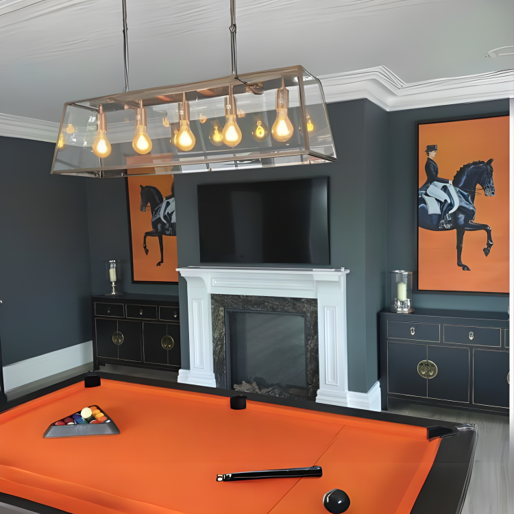 Cry Wolf Turned Leg Pool Table | Black | Elite Pro Orange Cloth