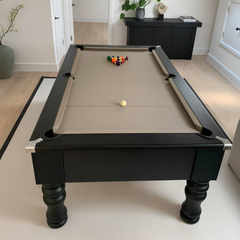 Cry Wolf Turned Leg Pool Table | Black | Smart Taupe Cloth