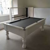 Cry Wolf Turned Leg Pool Table | White | Smart Silver Cloth