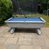 Cry Wolf Outdoor Pool Table | Urban Grey | Elite Pro Electric Blue Cloth