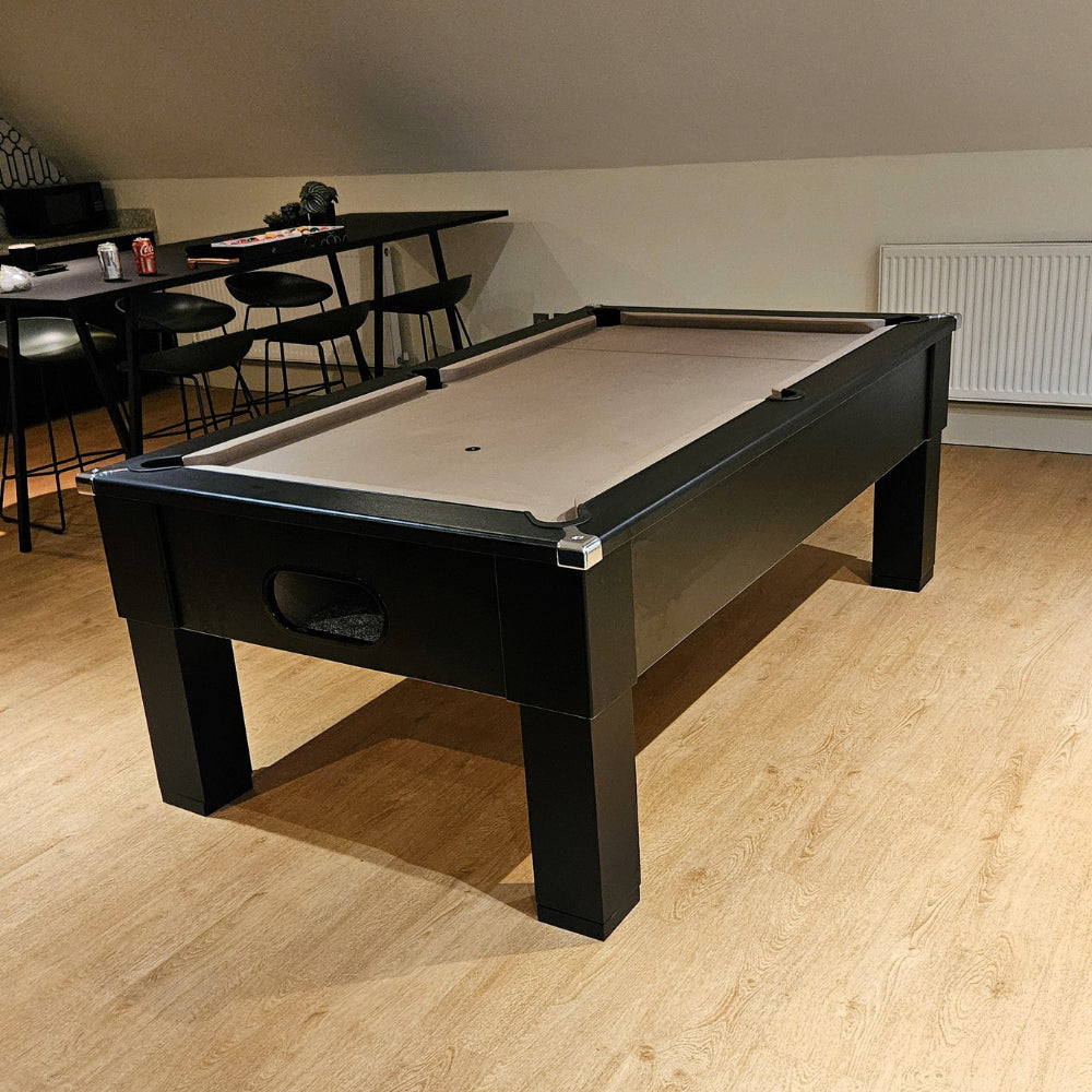 Cry Wolf Square Leg Pool Table | Black | Smart Taupe Cloth