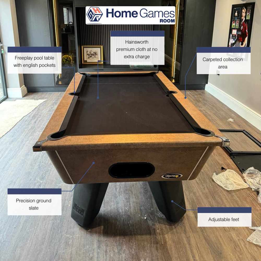 Cry Wolf Slate Bed Indoor Pool Table - Bronze