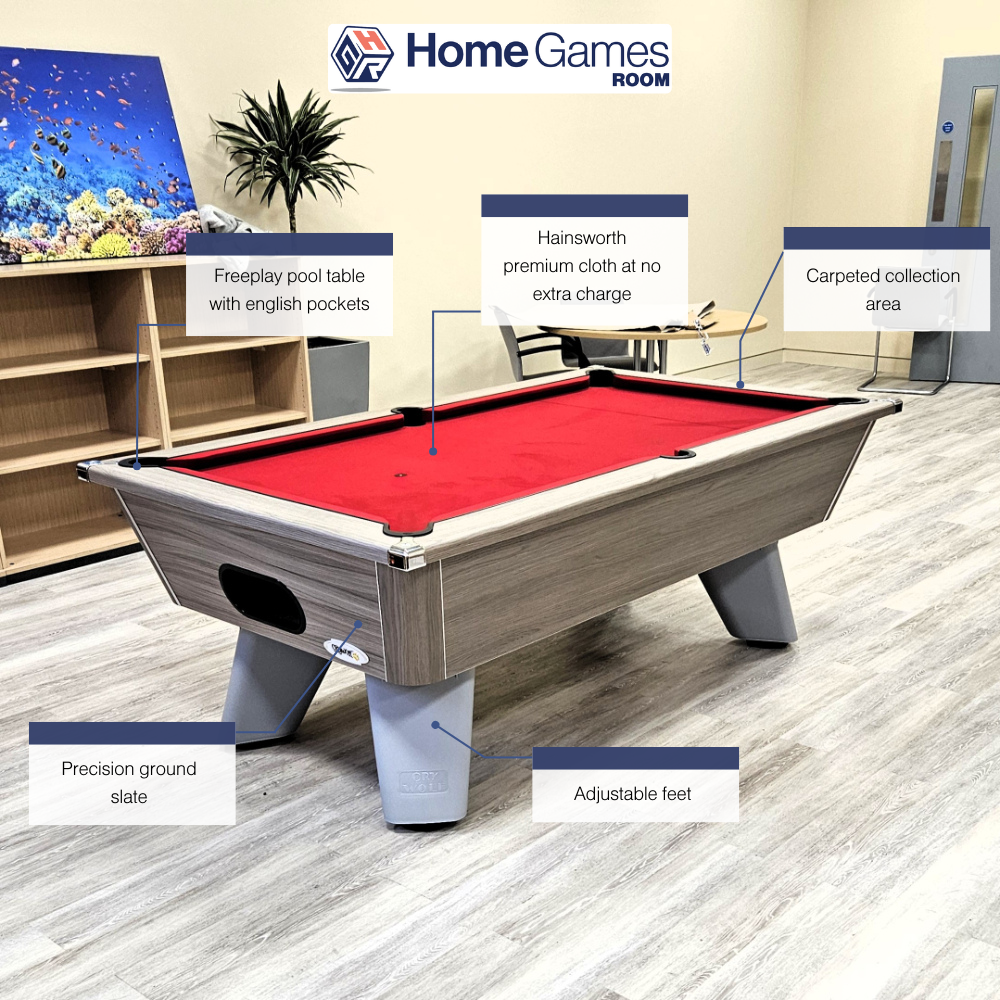 Cry Wolf Slate Bed Indoor Pool Table - Driftwood