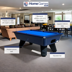 Cry Wolf Slate Bed Indoor Pool Table - Midnight Blue