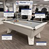 Cry Wolf Slate Bed Indoor Pool Table - White