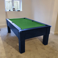 Cry Wolf Square Leg Pool Table | Midnight Blue | Smart Olive Cloth